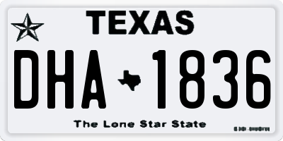 TX license plate DHA1836