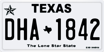 TX license plate DHA1842