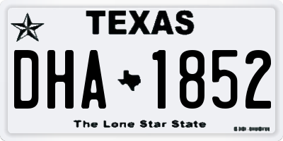 TX license plate DHA1852