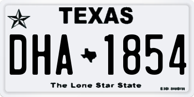 TX license plate DHA1854