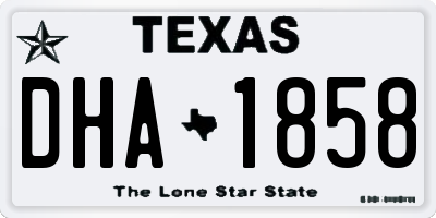 TX license plate DHA1858