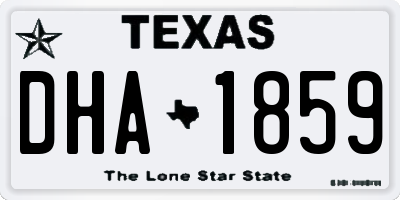 TX license plate DHA1859