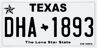 TX license plate DHA1893