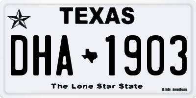 TX license plate DHA1903