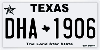 TX license plate DHA1906