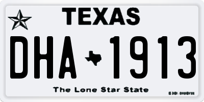 TX license plate DHA1913