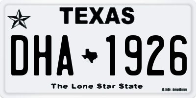 TX license plate DHA1926