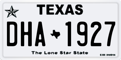 TX license plate DHA1927