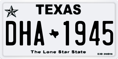 TX license plate DHA1945