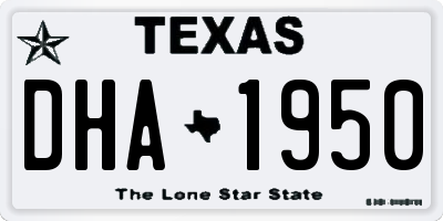 TX license plate DHA1950