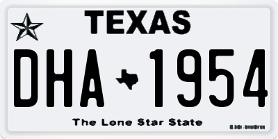 TX license plate DHA1954