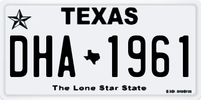 TX license plate DHA1961