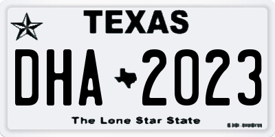 TX license plate DHA2023