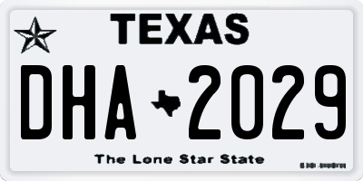 TX license plate DHA2029
