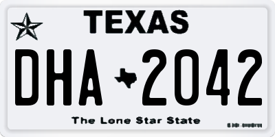 TX license plate DHA2042