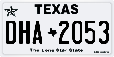TX license plate DHA2053