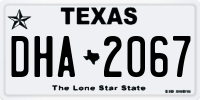 TX license plate DHA2067