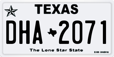 TX license plate DHA2071