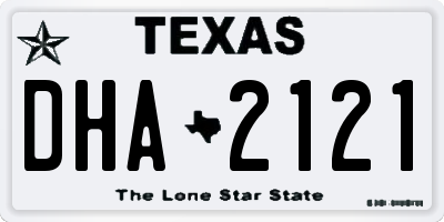 TX license plate DHA2121