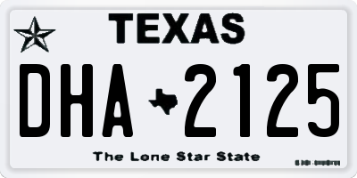 TX license plate DHA2125