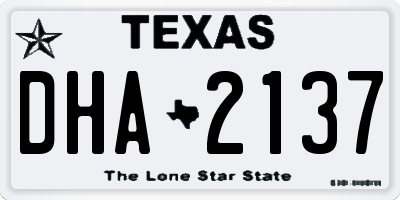 TX license plate DHA2137