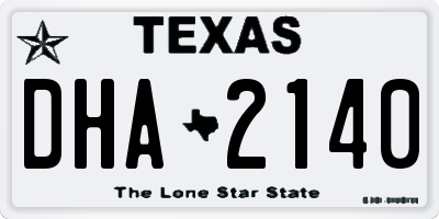 TX license plate DHA2140
