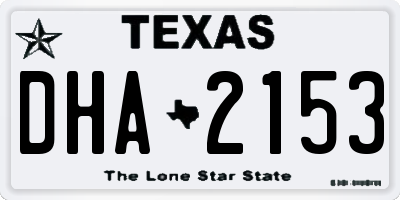 TX license plate DHA2153
