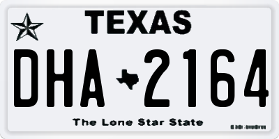 TX license plate DHA2164