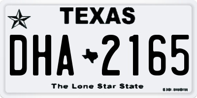 TX license plate DHA2165
