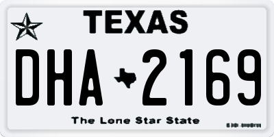 TX license plate DHA2169