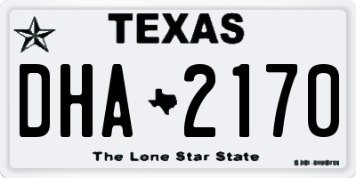 TX license plate DHA2170