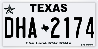 TX license plate DHA2174