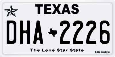 TX license plate DHA2226