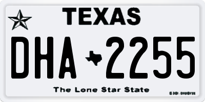 TX license plate DHA2255