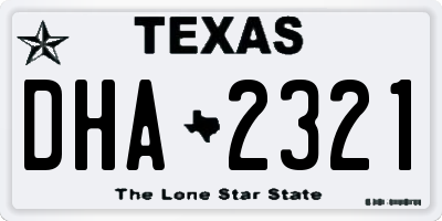 TX license plate DHA2321