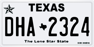 TX license plate DHA2324