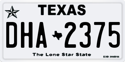 TX license plate DHA2375