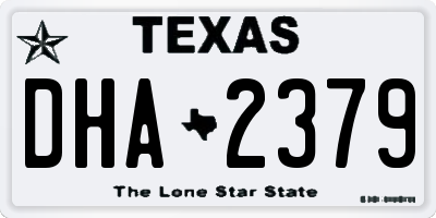 TX license plate DHA2379
