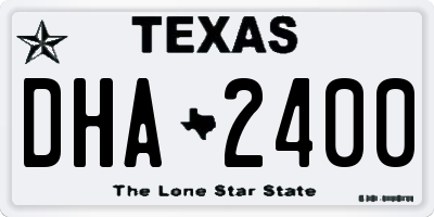 TX license plate DHA2400