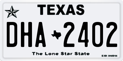 TX license plate DHA2402