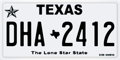 TX license plate DHA2412