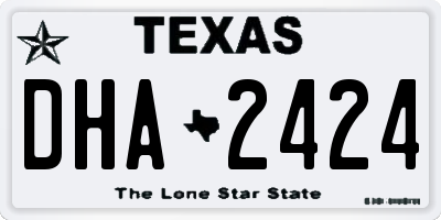 TX license plate DHA2424