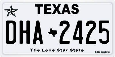 TX license plate DHA2425