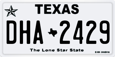 TX license plate DHA2429