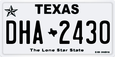 TX license plate DHA2430
