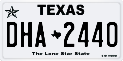 TX license plate DHA2440