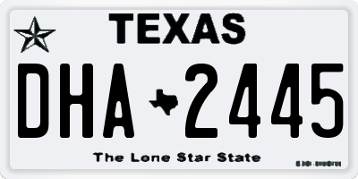 TX license plate DHA2445