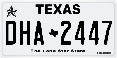 TX license plate DHA2447