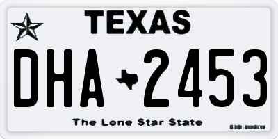 TX license plate DHA2453
