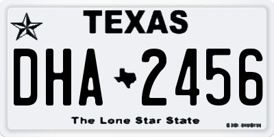 TX license plate DHA2456